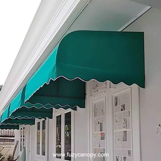 kanopi kain lengkung cafe